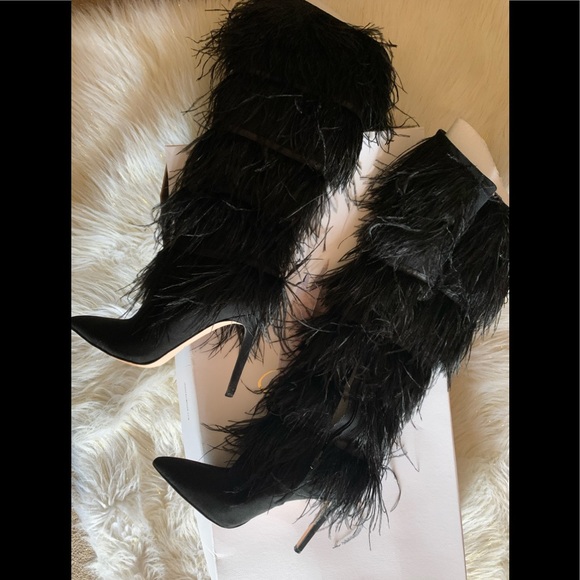ostrich fur boots